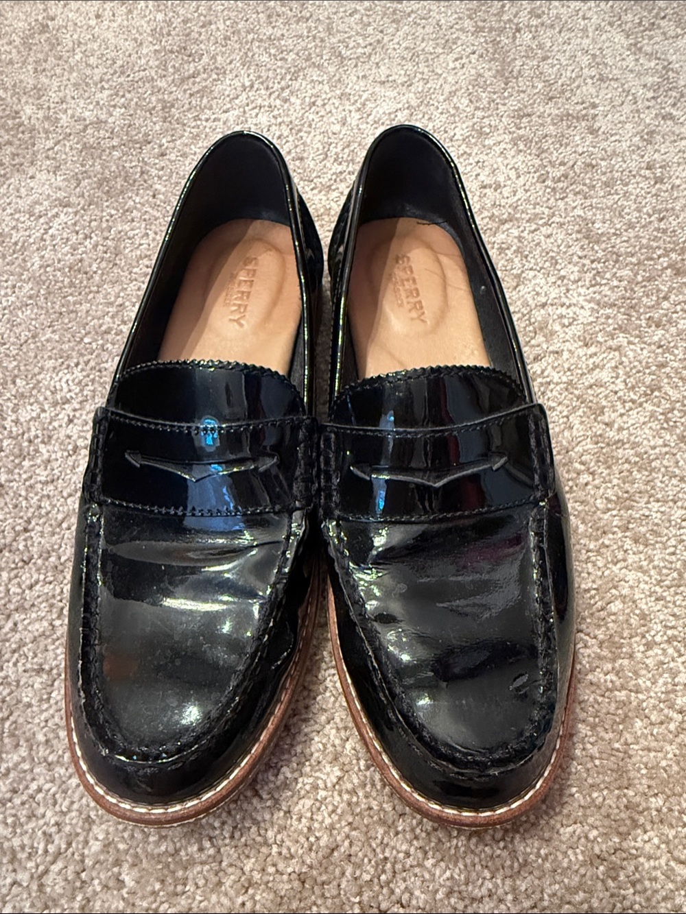 Sperry Women's size 8 Black Patent Penny Loafers